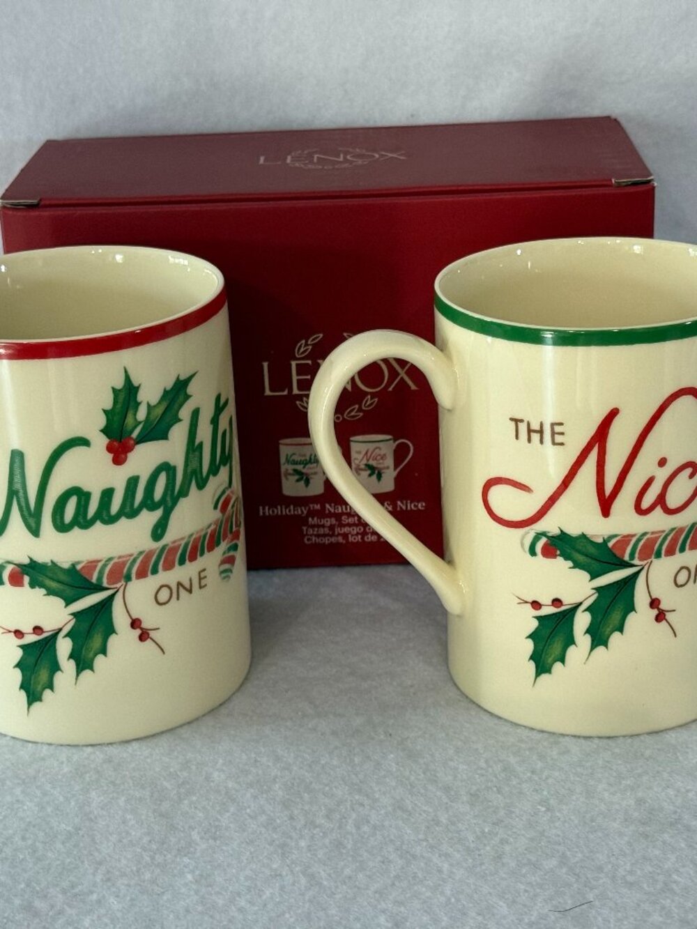 Lenox Christmas Naughty Nice Mugs